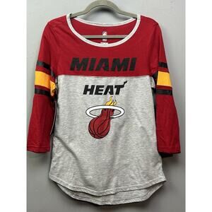 Miami Heat 3/4 Sleeve Shirt Womens Medium UNK Graphic NBA‎ NEW